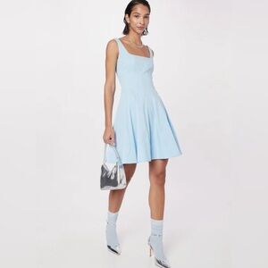NWT STAUD Wells Mini Dress in French Blue - Size 8